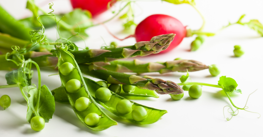 asperge, petit pois et radis, des légumes du printemps